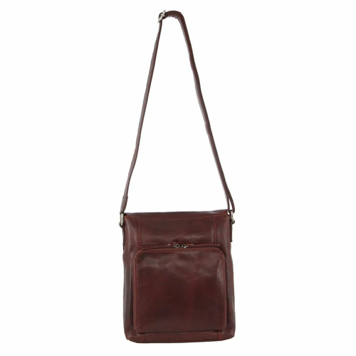 MILLENI | Ladies Nappa Leather Crossbody Bag - Chestnut