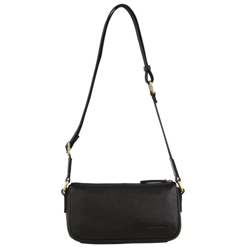 PIERRE CARDIN | Ladies Leather Crossbody Bag - Black