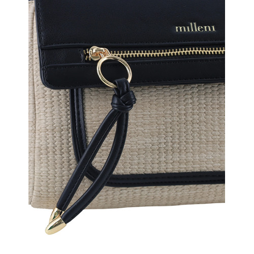 MILLENI | Ladies Fashion Flap-Over Crossbody Bag - Beige