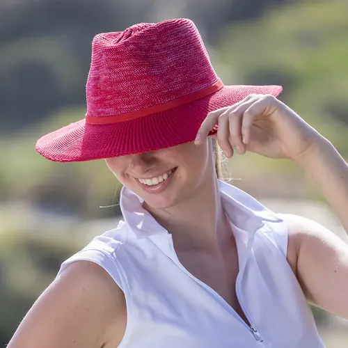 EVOKE | Aston Ladies Fedora - Mixed Red