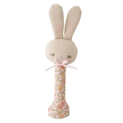 ALIMROSE | Baby Bunny Stick Rattle Blossom Lily Pink