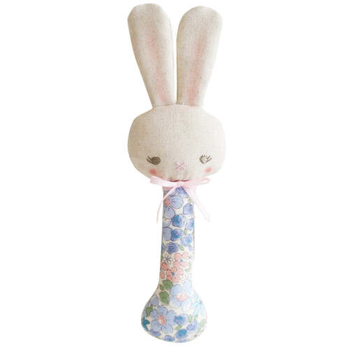 ALIMROSE | Baby Bunny Stick Rattle Liberty Blue