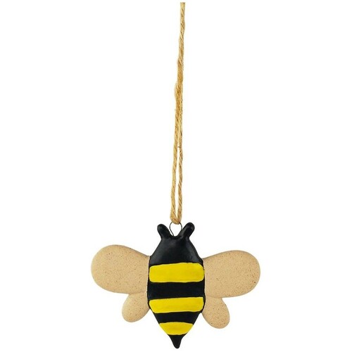 URBAN PRODUCTS | 9cm Bee Garden Ceramic Hanging Charm Plant Pot Display Black/Yellow