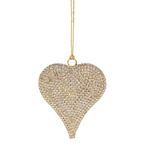 FLORABELLE LIVING | Rhinestone Cowboy Heart Ornament Small Gold