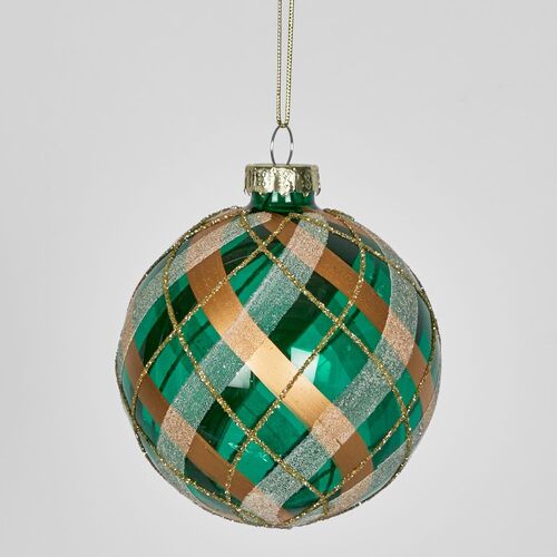 FLORABELLE LIVING | Burr Tartan Glass Baubles